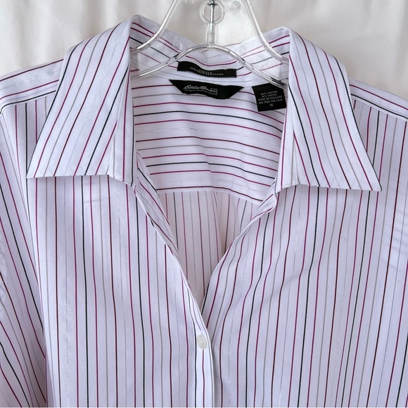 Eddie Bauer Stretch Wrinkle Resistant Striped Long Sleeve Blouse Size XL - Picture 4 of 10